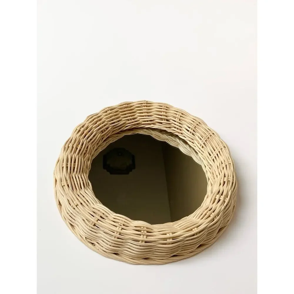 Studio Decor Woven Round Wall Mirror - Natural Tan